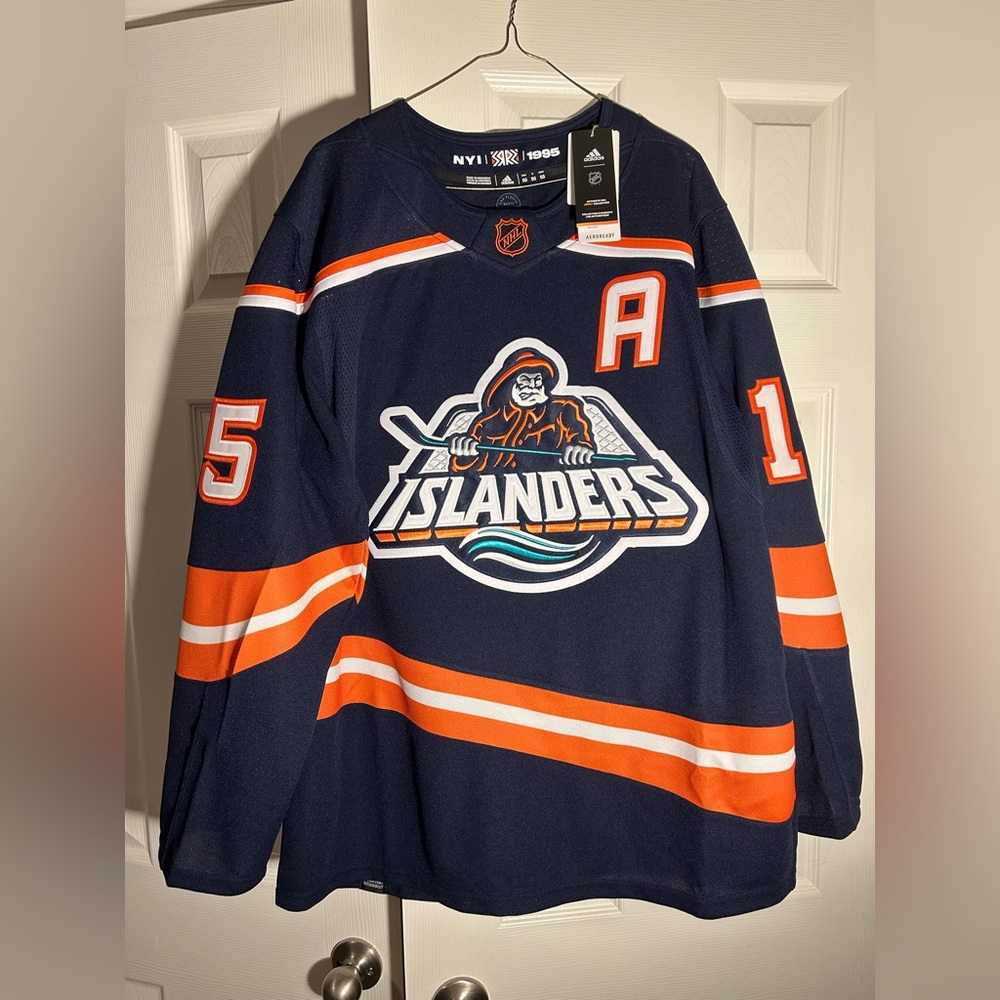 Adidas New York Islanders Reverse Retro Cal Clutterbuck Hockey Jersey Size 50
